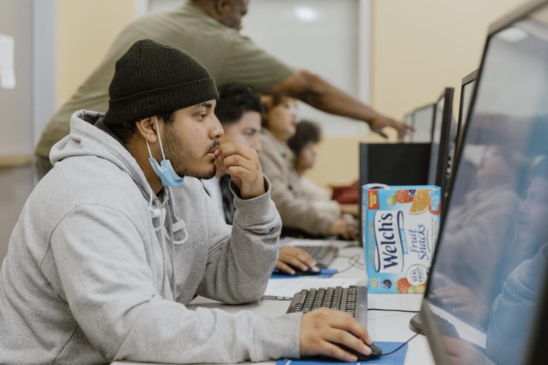 Students in front a Computer