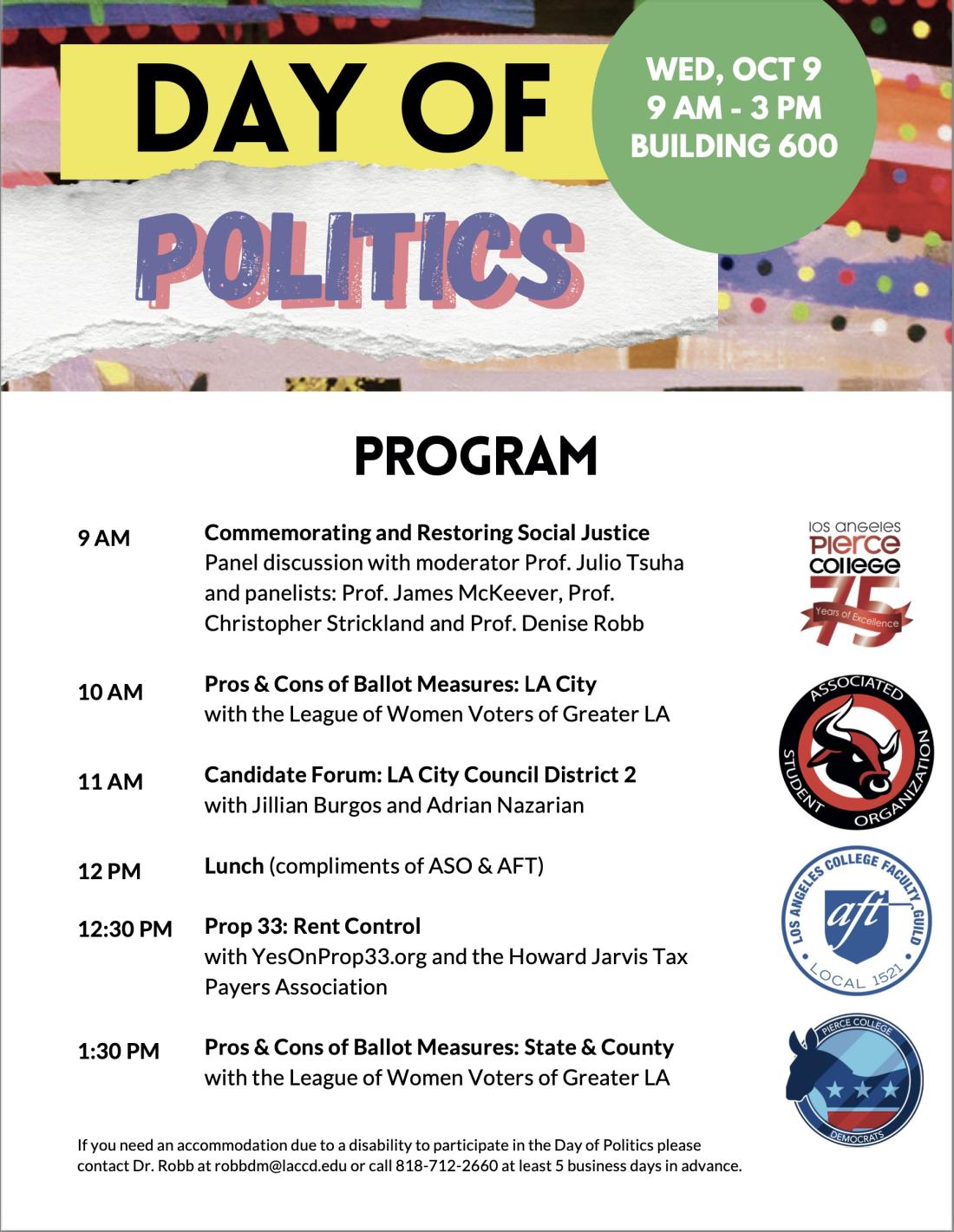 flyer for day of politics event