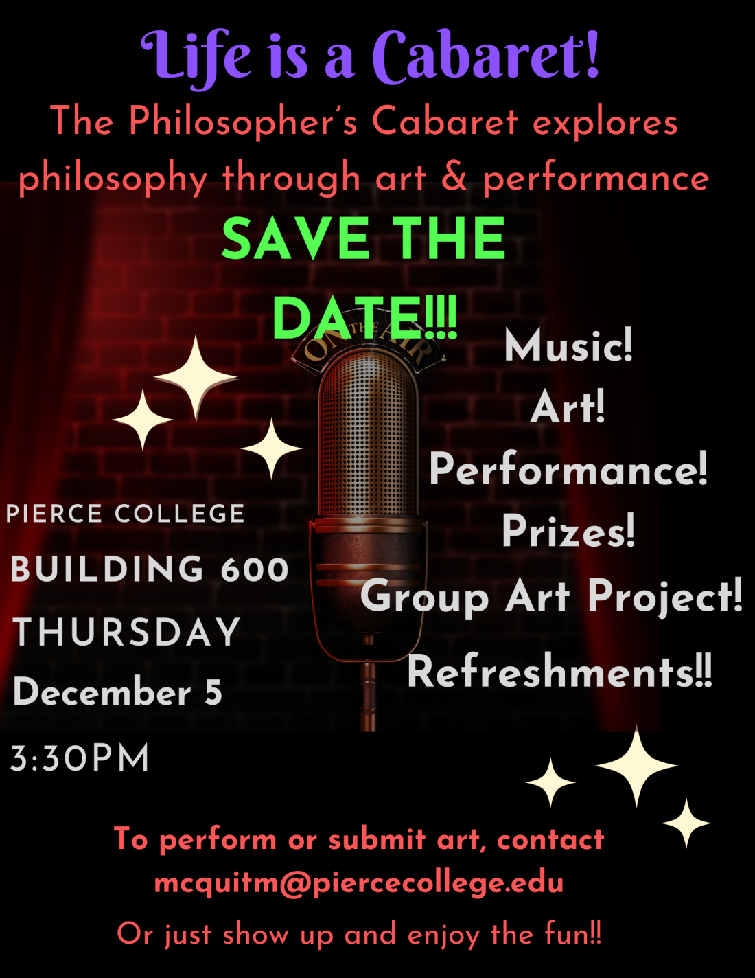 Flyer for the 2024 Philosopher's Cabaret