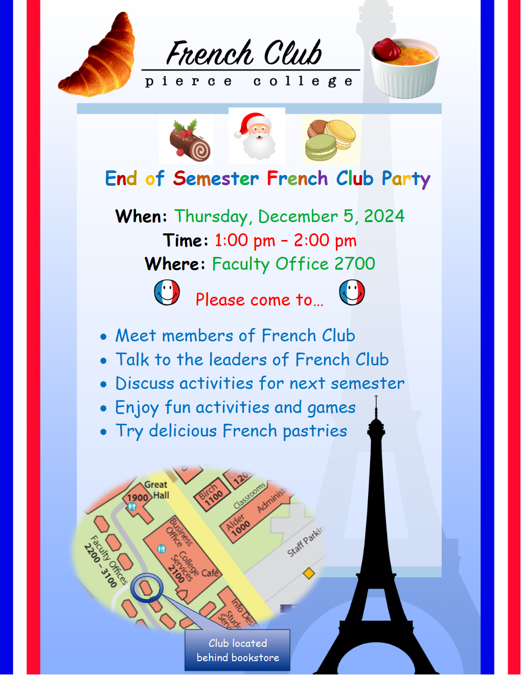 French Club party flyer